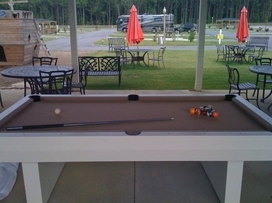Pool table at the RV Park at Carolina Crossroads in NC